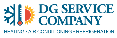 DG Service Company logo: snowflake, thermometer and sun